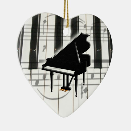 Heart Piano Keyboard Ornament (Rechts)