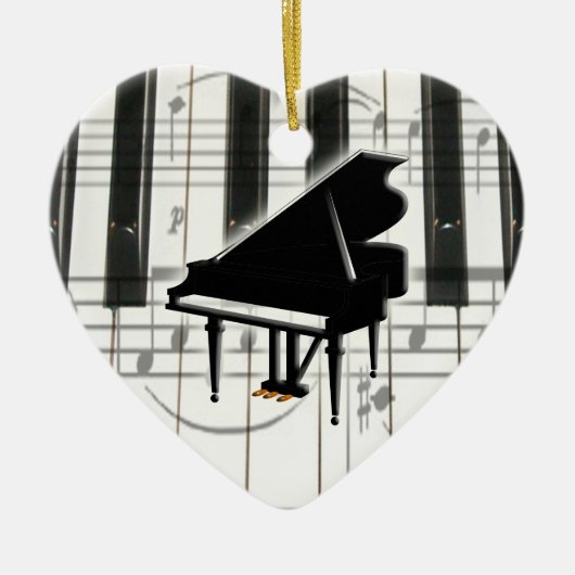 Heart Piano Keyboard Ornament (Voorkant)