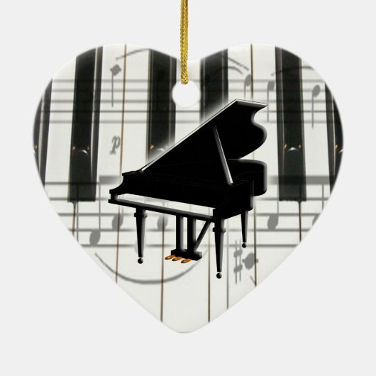 Heart Piano Keyboard Ornament (Achterkant)