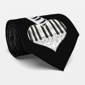 Heart Piano-toetsenbord Stropdas (Opgerold)