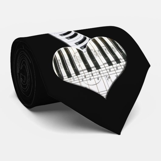 Heart Piano-toetsenbord Stropdas (Opgerold)