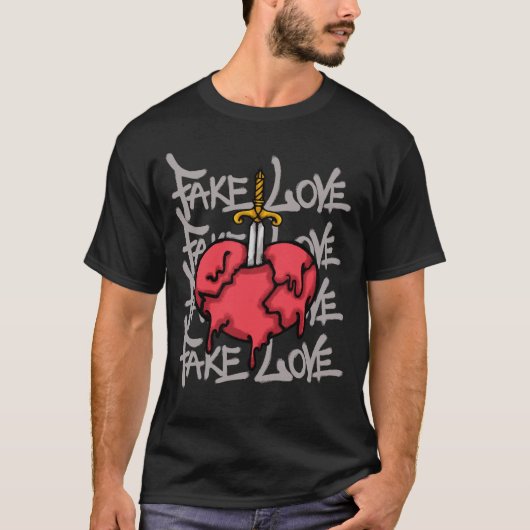 heart pierced by a sword streetwear t-shirt (Voorkant)