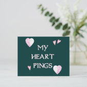 Heart Pings Ping Pong Briefkaart (Staand voorkant)