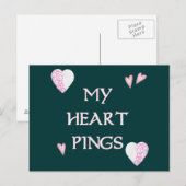 Heart Pings Ping Pong Briefkaart (Voorkant / Achterkant)