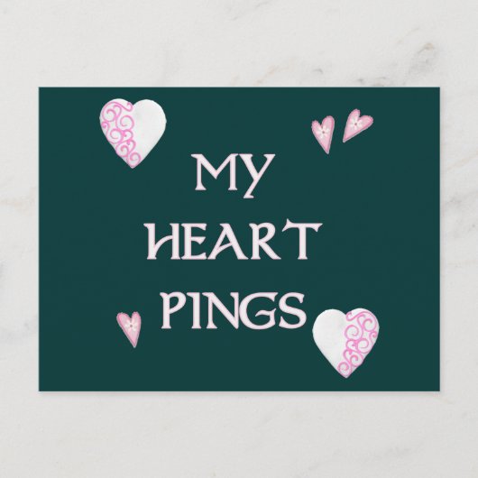 Heart Pings Ping Pong Briefkaart (Voorkant)