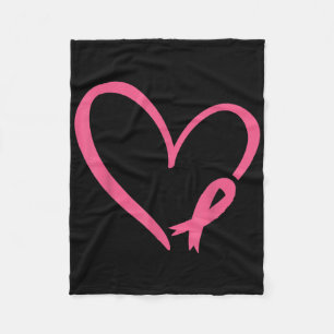 Heart Pink Ribbon Borstkanker Awareness Month WO Fleece Deken