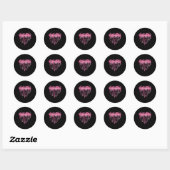 Heart Pink Ribbon Butterflies Breast Cancer Awaren Ronde Sticker (Vel)