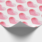 Heart Pink Waterverf Patroon Cadeaupapier (Hoek)