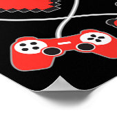 Heart Pixel Art Video-game Controller Valentines D Poster (Hoek)