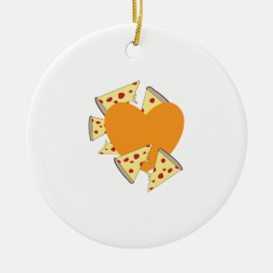 Heart Pizza Keramisch Ornament
