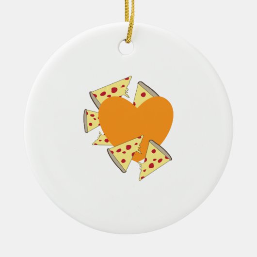 Heart Pizza Keramisch Ornament (Voorkant)