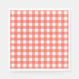 Heart Pizza Party Napkins | Red Checkered Italian Servet