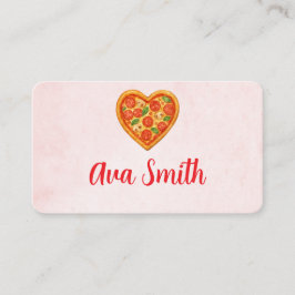 Heart Pizza Place Cards | Red Checkered Italian Visitekaartje