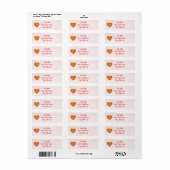 Heart Pizza Return Address Sticker | Red Checkered (Full Sheet)