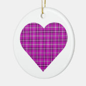 Heart Plaid Pink Purple Black Keramisch Ornament (Links)