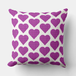 Heart Plaid Pink Purple Black Kussen