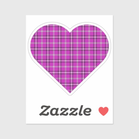 Heart Plaid Pink Purple Black Sticker (Vel)