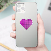 Heart Plaid Pink Purple Black Sticker (Telefoon)