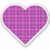 Heart Plaid Pink Purple Black Sticker (Voorkant)