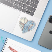 Heart Plattsburgh NY  kaart Sticker (Laptop met iPhone)