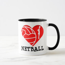 Heart Player Silhouette I Love Netball Mok
