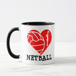Heart Player Silhouette I Love Netball Mok