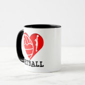 Heart Player Silhouette I Love Netball Mok (Voorkant links)