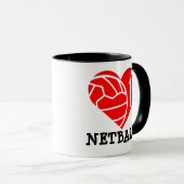 Heart Player Silhouette I Love Netball Mok (Voorkant rechts)