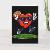 Heart Playing American Football Rugby Valentine Me Kaart (Voorkant)