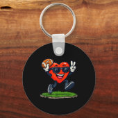 Heart Playing American Football Rugby Valentine Me Sleutelhanger (Voorkant)