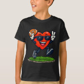Heart Playing American Football Rugby Valentine Me T-shirt (Voorkant)