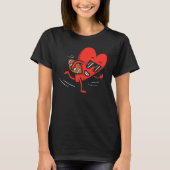 Heart Playing American Football Valentines Day Spo T-shirt (Voorkant)