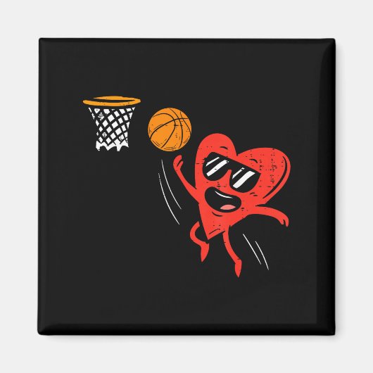 Heart Playing Basketball Cute Valentines Day Srts  Magneet (Voorkant)