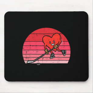 Heart Playing Ice Hockey Sport Mannen Vrouwen Kind Muismat