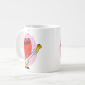 Heart Playing Music Valentines Tshirt For Men Wome Koffiemok (Voorkant links)