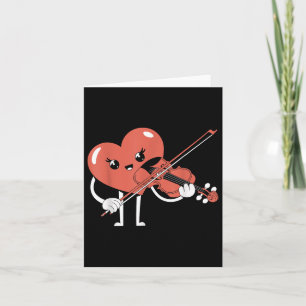 Heart Playing Viool Valentijnsdag Muziek Love Mus Kaart