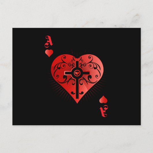 Heart Poker Ace Casino Briefkaart (Voorkant)