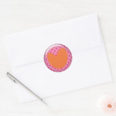 Heart- Polka-punten ticker Ronde Sticker (Envelop)