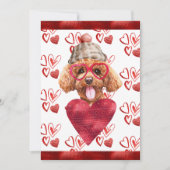 Heart Poodle Hondenliefhebber Valentijn Gift Feestdagenkaart (Voorkant)