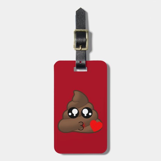 Heart Poop Emoji Bagagelabel (Voorkant verticaal)