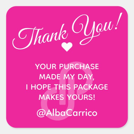 Heart Poshmark Dank u Vierkante Sticker (Voorkant)