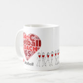 Heart Posities Word Cloud Netball-trainer Koffiemok (Voorkant links)