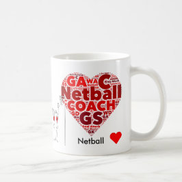 Heart Posities Word Cloud Netball-trainer Koffiemok