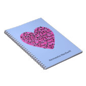Heart positieve woorden lavender notitieboek (Rechterzijde)