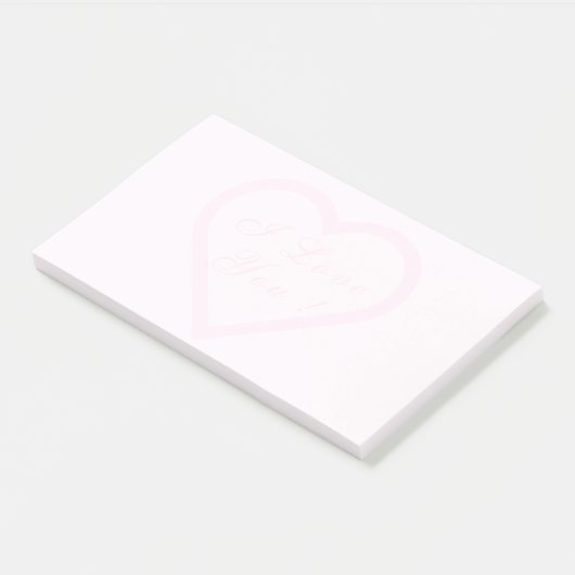 Heart Post It Notes - I Love You - Aangepaste teks (Schuin)