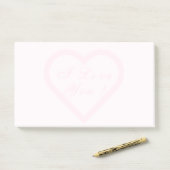 Heart Post It Notes - I Love You - Aangepaste teks (Op bureau)