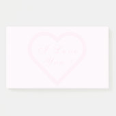 Heart Post It Notes - I Love You - Aangepaste teks (Voorkant)