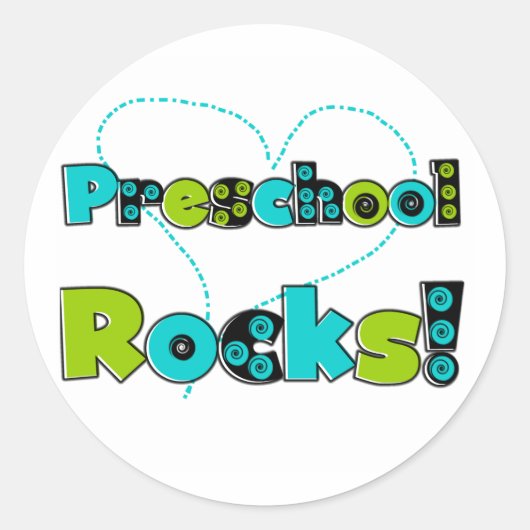 Heart Preschool Rocks Ronde Sticker (Voorkant)