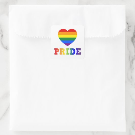 Heart Pride Vierkante Sticker (Tas)