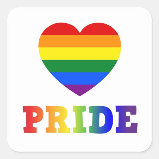 Heart Pride Vierkante Sticker (Voorkant)